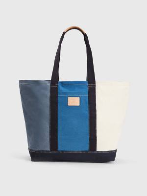 Plecaki Tommy Hilfiger Organic Bawełniane Płócienne Tote Męskie Niebieskie | TH798ONC