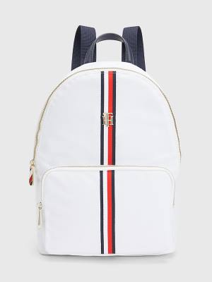 Plecaki Tommy Hilfiger Signature Tape Backpack Damskie Białe | TH175MAK