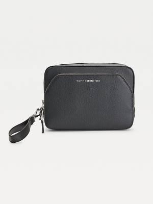 Plecaki Tommy Hilfiger TH Business Skórzane Washbag Męskie Czarne | TH038PNG