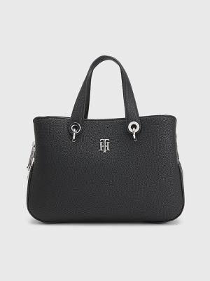 Plecaki Tommy Hilfiger TH Monogram Medium Satchel Damskie Czarne | TH275RLT