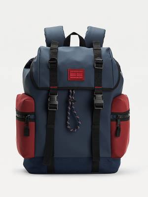 Plecaki Tommy Hilfiger Tommy Badge Double Clip Backpack Męskie Niebieskie | TH537ACD