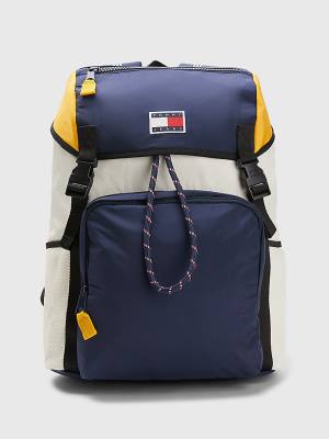 Plecaki Tommy Hilfiger Travel Flap Backpack Męskie Niebieskie | TH568BEP