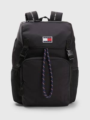 Plecaki Tommy Hilfiger Travel Flap Backpack Męskie Czarne | TH641VFK