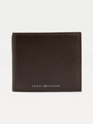 Portfele Tommy Hilfiger Downtown Skórzane Bifold Męskie Brązowe | TH812AYZ