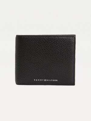 Portfele Tommy Hilfiger Downtown Skórzane Bifold Męskie Czarne | TH981LXW