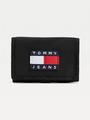 Portfele Tommy Hilfiger Heritage Recycled Trifold Męskie Czarne | TH034EQP