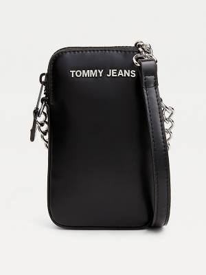 Portfele Tommy Hilfiger Logo Phone Pouch Damskie Czarne | TH978VDG