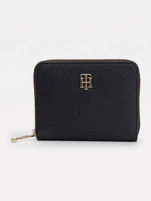 Portfele Tommy Hilfiger Medium Zip-Around Monogram Damskie Niebieskie | TH076KUR