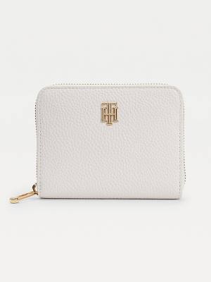 Portfele Tommy Hilfiger Medium Zip-Around Monogram Damskie Białe | TH462TLF