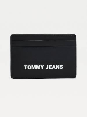 Portfele Tommy Hilfiger Metal Logo Card Holder Damskie Czarne | TH594VUJ