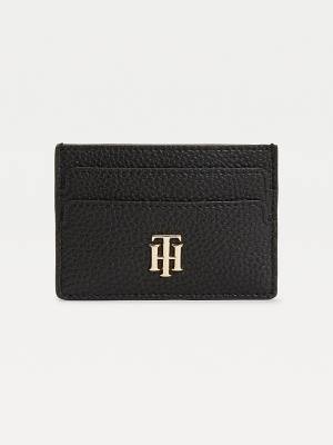 Portfele Tommy Hilfiger Monogram Card Holder Damskie Czarne | TH705VTY