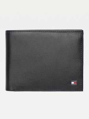 Portfele Tommy Hilfiger Signature Stripe Trifold Męskie Czarne | TH169JTQ