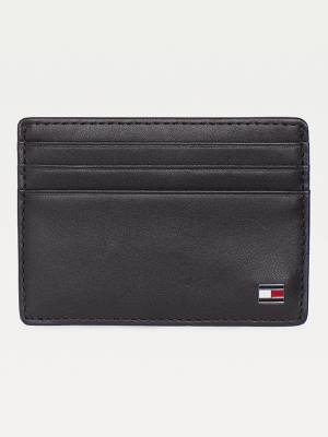 Portfele Tommy Hilfiger Skórzane Card Holder Męskie Czarne | TH164VKL