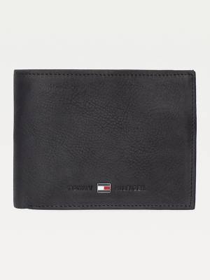 Portfele Tommy Hilfiger Skórzane Trifold Męskie Czarne | TH456BQK