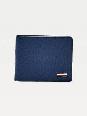 Portfele Tommy Hilfiger TH Business Monogram Small Card Męskie Niebieskie | TH302NLY