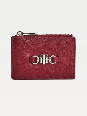 Portfele Tommy Hilfiger TH Club Horsebit Credit Card Holder Damskie Czerwone | TH123ASB