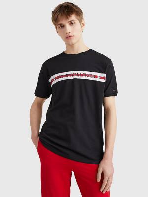 Pyjamas Tommy Hilfiger Logo Stripe Męskie Czarne | TH123ZQY