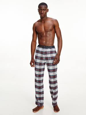 Pyjamas Tommy Hilfiger Logo Waistband Bawełniane Bottoms Męskie Niebieskie | TH384RSE