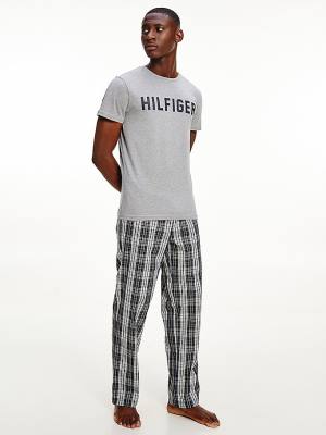 Pyjamas Tommy Hilfiger Lounge Logo Organic Bawełniane Męskie Szare | TH942UHP