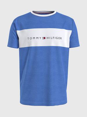 Pyjamas Tommy Hilfiger Original Colour-Blocked Logo Męskie Niebieskie | TH627ZUQ