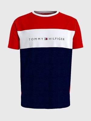 Pyjamas Tommy Hilfiger Original Colour-Blocked Logo Męskie Czerwone | TH735XPS