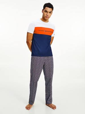 Pyjamas Tommy Hilfiger Original Woven Print Bottoms Męskie Niebieskie | TH196EWL