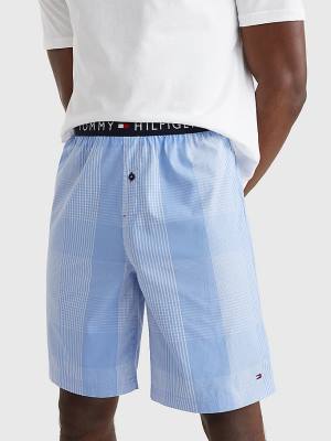 Pyjamas Tommy Hilfiger Original Woven Print Shorts Męskie Niebieskie | TH725NPD