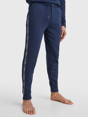 Pyjamas Tommy Hilfiger Repeat Logo Tape Joggers Męskie Niebieskie | TH806XMY