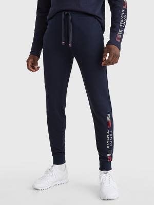 Pyjamas Tommy Hilfiger TH Stretch Cuffed Logo Joggers Męskie Niebieskie | TH681XUK