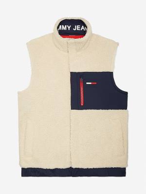 Płaszcze Tommy Hilfiger Adaptive Recycled Reversible Vest Męskie Białe | TH604HAC