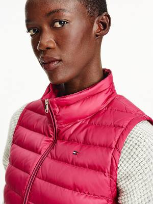 Płaszcze Tommy Hilfiger Essential Removable Hood Down Vest Damskie Czerwone | TH461VWH