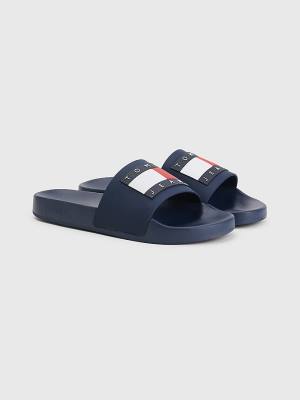 Sandały Tommy Hilfiger Badge Slides Damskie Niebieskie | TH546PUB