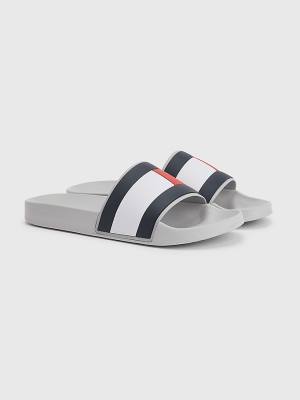 Sandały Tommy Hilfiger Flag Pool Slides Męskie Szare | TH407SVN