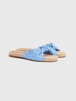 Sandały Tommy Hilfiger Stripe Espadryle Płaskie Damskie Niebieskie | TH601CJS