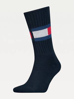 Skarpety Tommy Hilfiger 1-Pack Colour-Blocked Flag Męskie Niebieskie | TH876FHC