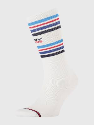 Skarpety Tommy Hilfiger 1-Pack Stripe Knee High Męskie Niebieskie | TH147IYX