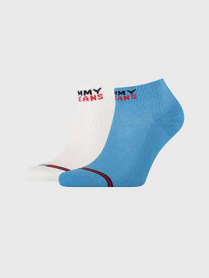 Skarpety Tommy Hilfiger 2-Pack Ankle Męskie Niebieskie | TH537TXI