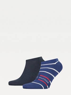 Skarpety Tommy Hilfiger 2-Pack Breton Stripe Trainer Męskie Niebieskie | TH021BNJ