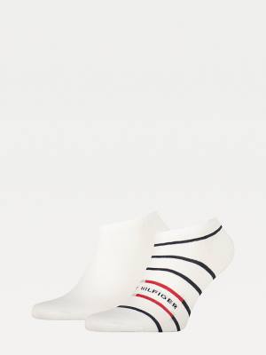 Skarpety Tommy Hilfiger 2-Pack Breton Stripe Trainer Męskie Białe | TH548EDT