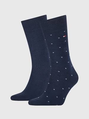 Skarpety Tommy Hilfiger 2-Pack Dot Męskie Niebieskie | TH815OQW