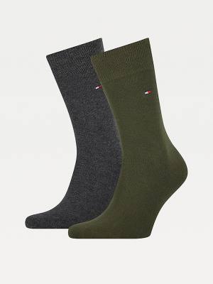 Skarpety Tommy Hilfiger 2-Pack Klasyczne Męskie Zielone | TH536YUT