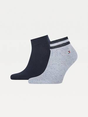 Skarpety Tommy Hilfiger 2-Pack Neppy Ankle-Length Męskie Niebieskie | TH251WPK