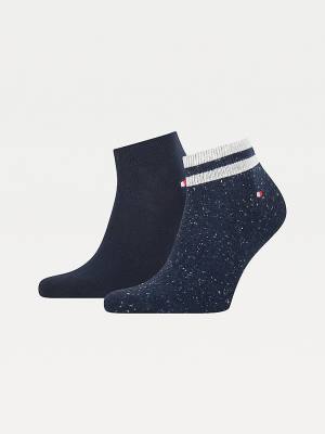 Skarpety Tommy Hilfiger 2-Pack Neppy Ankle-Length Męskie Niebieskie | TH491PHN