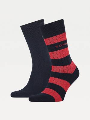 Skarpety Tommy Hilfiger 2-Pack Rib-Knit Rugby Męskie Niebieskie | TH541YVD