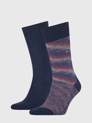 Skarpety Tommy Hilfiger 2-Pack Space Dye Yarn Męskie Niebieskie | TH431LDF