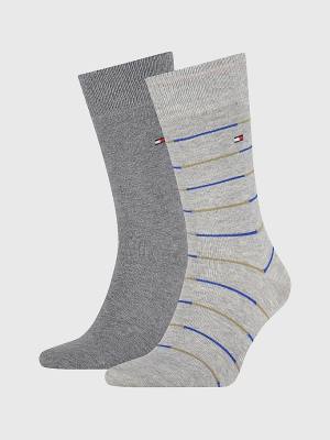 Skarpety Tommy Hilfiger 2-Pack Stripe Męskie Szare | TH741LUB