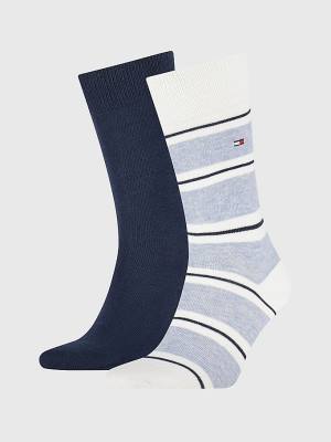 Skarpety Tommy Hilfiger 2-Pack Stripe Rugby Męskie Niebieskie | TH947JEM