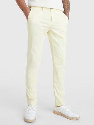 Spodnie Tommy Hilfiger 1985 Essential Bleecker Slim Fit Chinos Męskie Żółte | TH128LJD