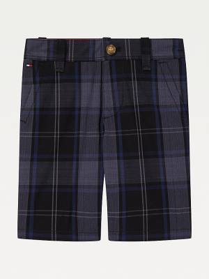 Spodnie Tommy Hilfiger Adaptive Check Woven Shorts Chłopięce Niebieskie | TH257MKN