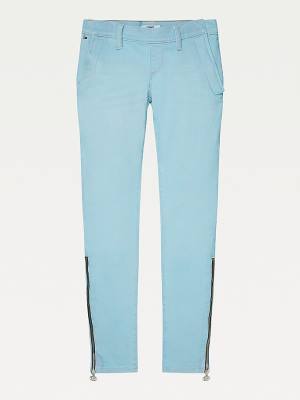 Spodnie Tommy Hilfiger Adaptive Denim-Styl Leggings Damskie Niebieskie | TH905FAE